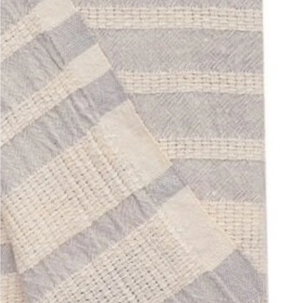 Organic Cotton Loom Weave Spa Bath Towel Gray + Natural Stripe